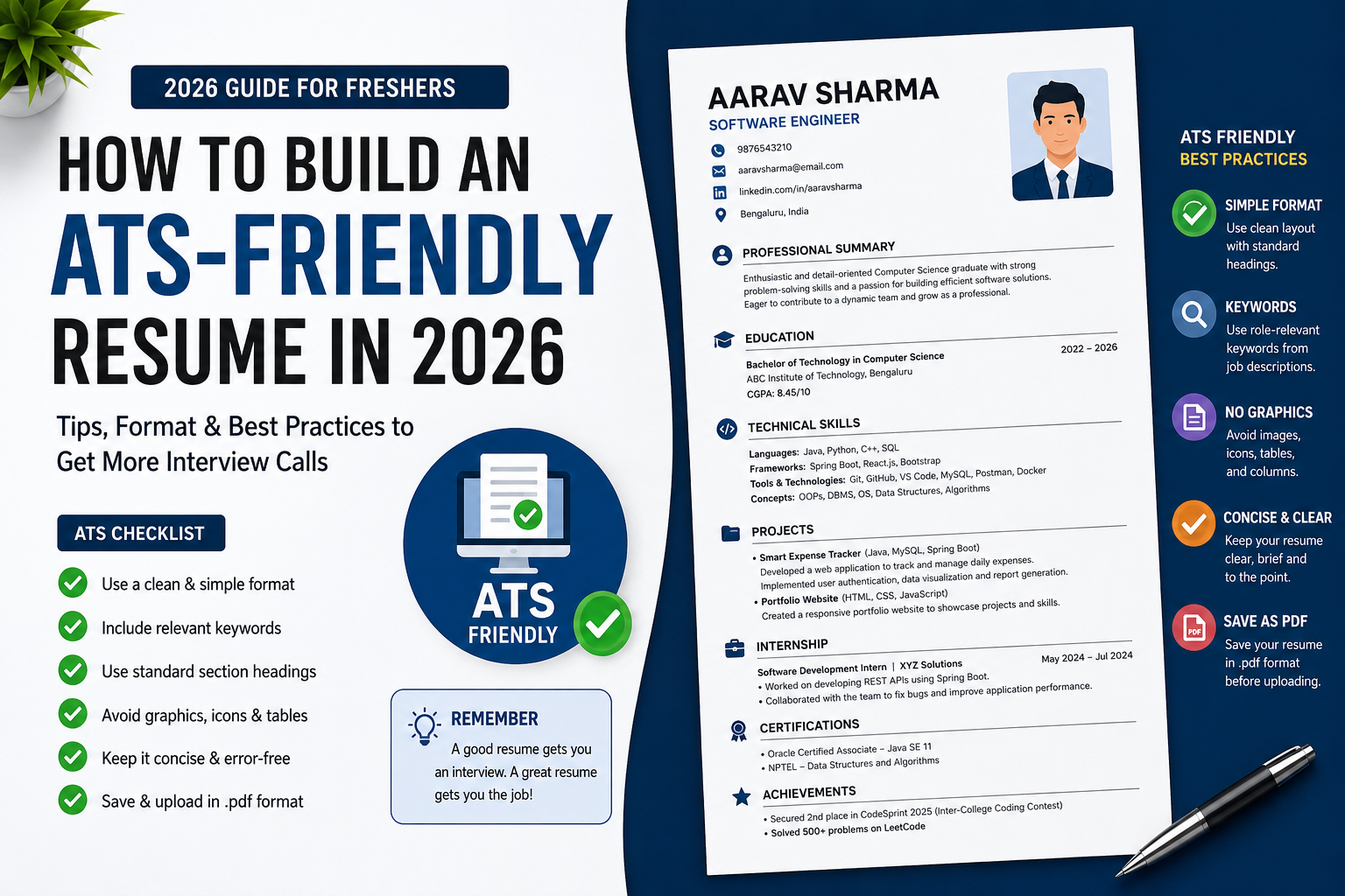 How to Build an ATS-Friendly Resume in 2026: Complete Guide for Freshers