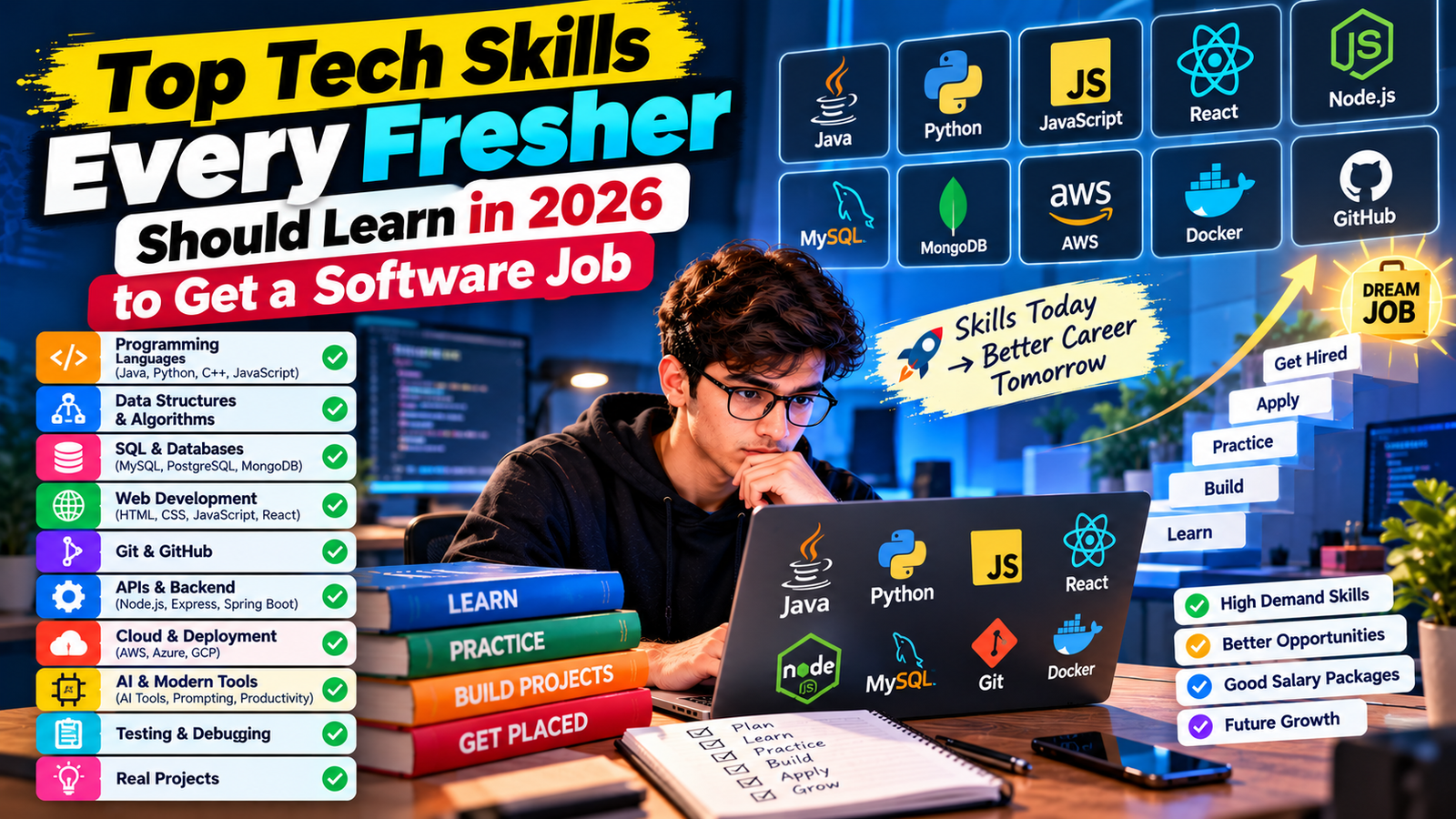 Top Tech Skills Every Fresher Should Learn in 2026 to Get a Software Job