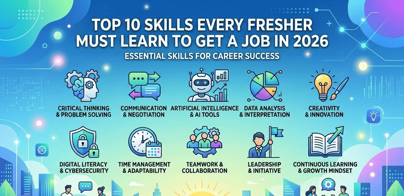 Top 10 skills every fresher must learn to get a job in 2026